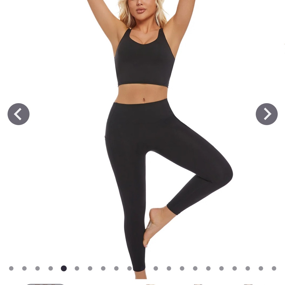 Sleek black Pure Woven Bamboo active top size L - Picture 1 of 4
